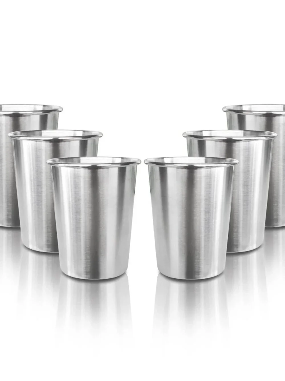 6 Pack 8 oz Stainless Steel Kids Cups, Children's Pint Cups, Stackable Metal Cup